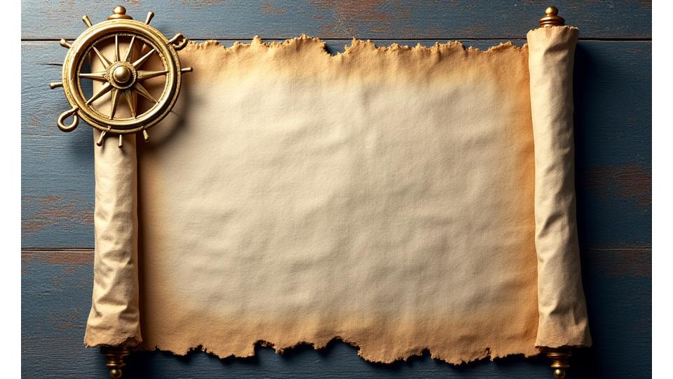 Illustrative image of a scroll with legal text, stylized with nautical ropes and a compass rose, representing agreement and guidance.
